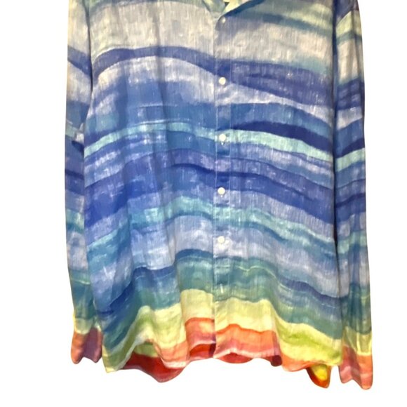 Tommy Bahama Men Linen Shirt Beach Multicolor Button Down Size XL Travel Casual - Picture 11 of 13